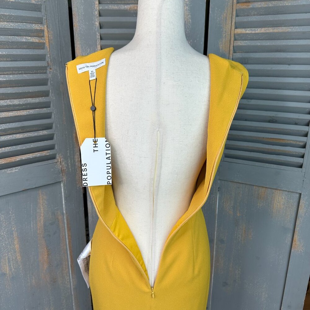 Dress The Population Elle Dress Marigold Sz XS NWT - Picture 11 of 16